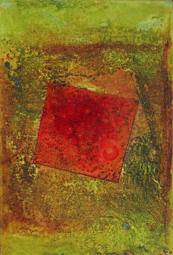 "Čtverec", 2011, 37 x 25 cm, olej na kartonu / v soukromé sbírce / č. 107