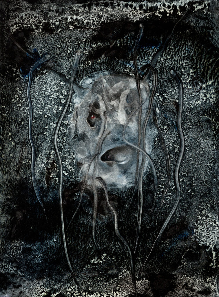 Hlava Medůzy, 2010, 54 x 41 cm, olej na sololitu / v soukromé sbírce / č. 119