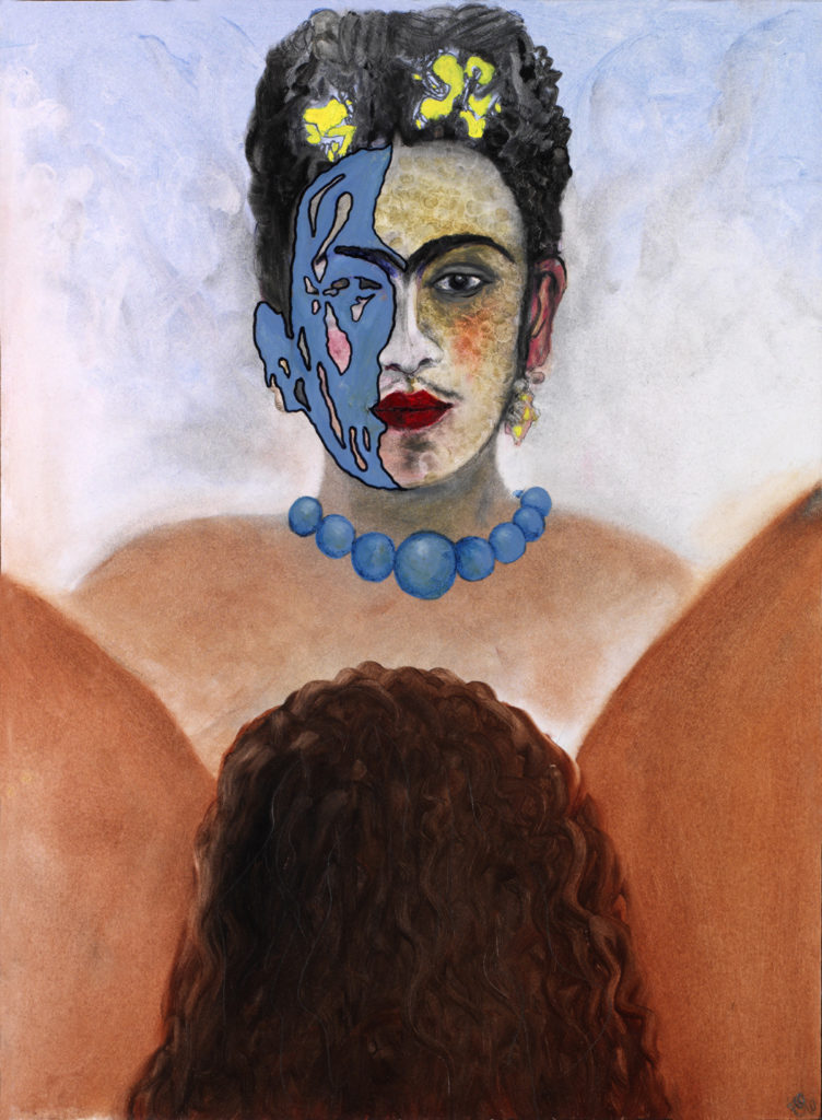 Intimní návštěva u Fridy Kahlo, 2010, 55 x 41 cm, olej na sololitu / v soukromé sbírce / č. 122