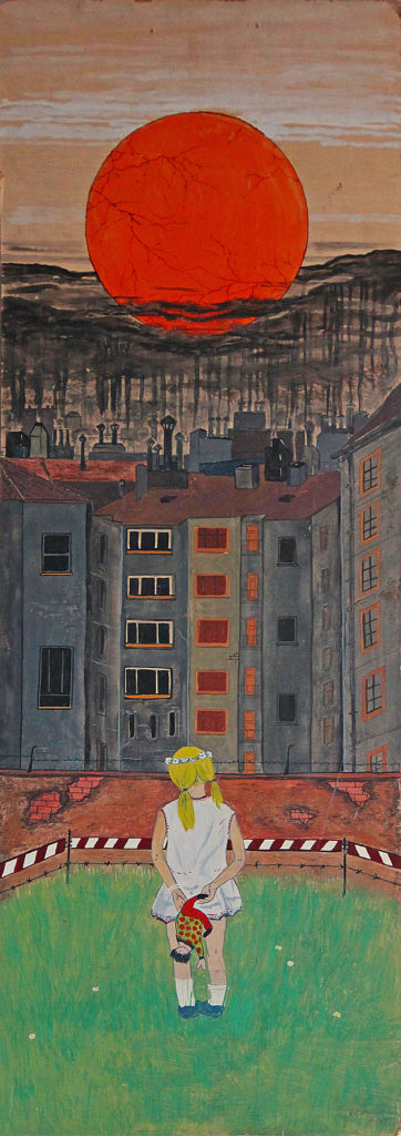 "Holčička", 1975, 80 x 29 cm, olej na sololitu / v soukromé sbírce / č. 129