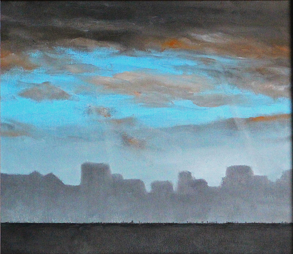 Pohled z okna (2), 1999, 34 x 38 cm, olej na sololitu / k prodeji / č. 130