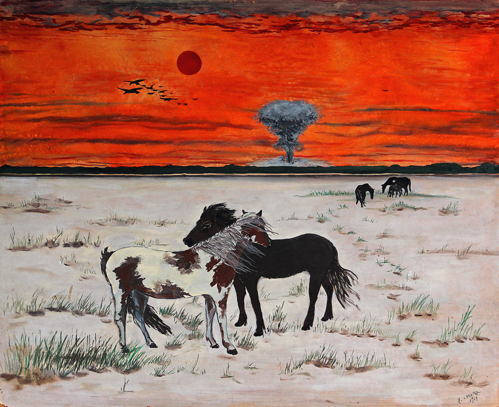 Koně, 1978, 53 x 65 cm, olej na sololitu / k prodeji / č. 139