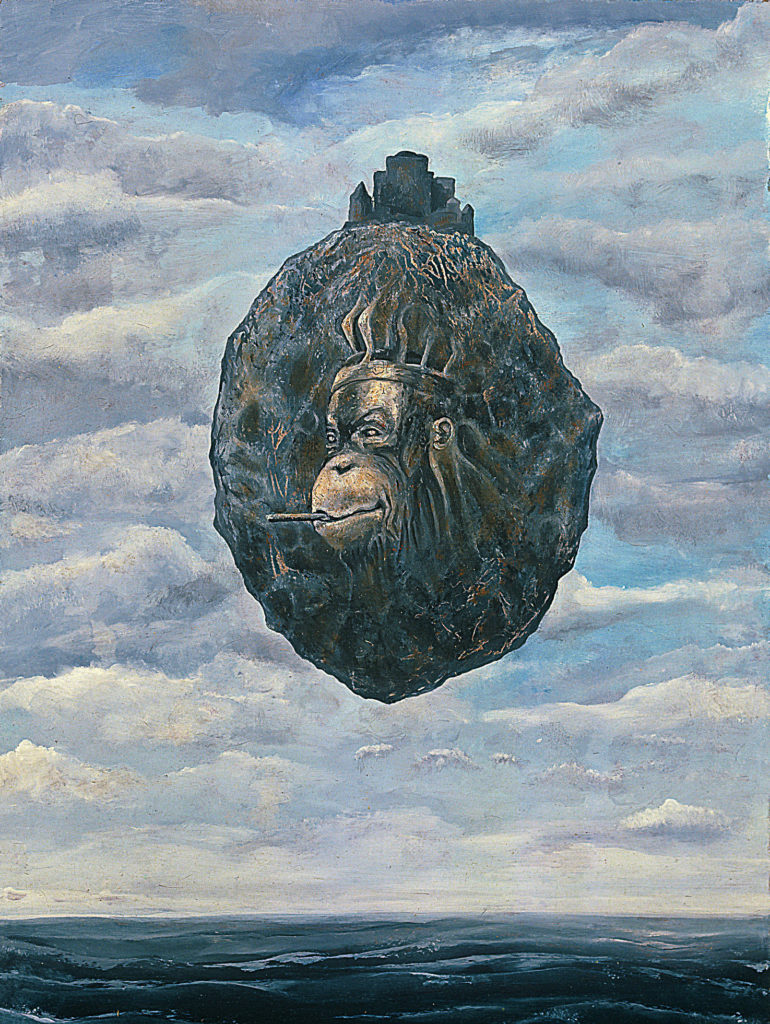 Servillní orangutan, 1991, 40 x 55 cm, olej na sololitu / v soukromé sbírce / č. 148