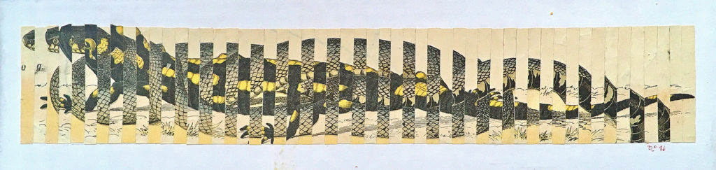 Pocta Kolářovi, 1996, 11 x 32 cm, koláž / v soukromé sbírce / č. 165