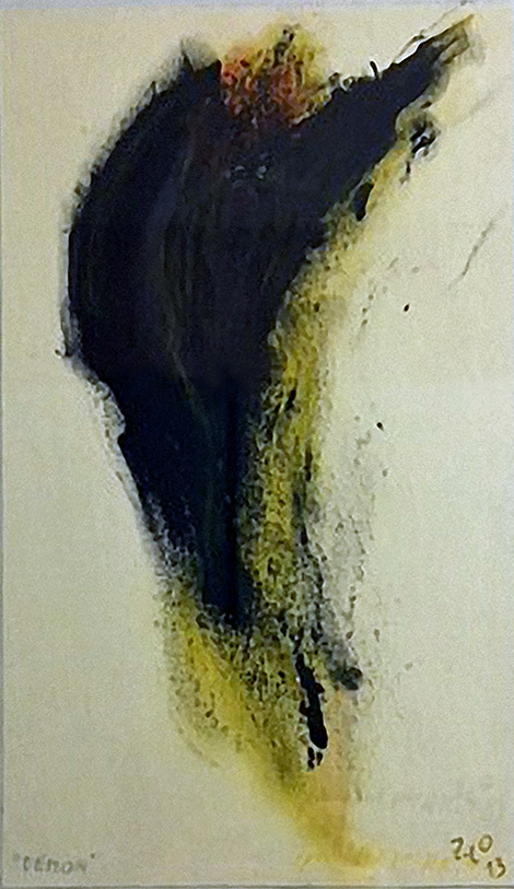 Démon, 2013, 32 x 19 cm, olej na papíře / v soukromé sbírce / č. 215 