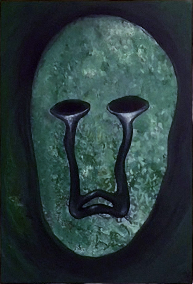 Maska smutku (2), 2014, 35 x 22 cm, olej na papíře / v soukromé sbírce / č. 219 