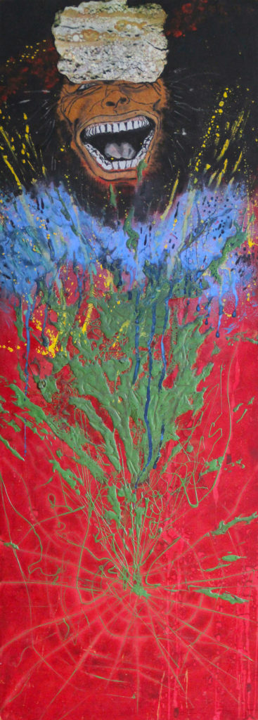 Schizofrenik, 1998, 80 x 29 cm, olej na sololitu / v soukromé sbírce / č. 23