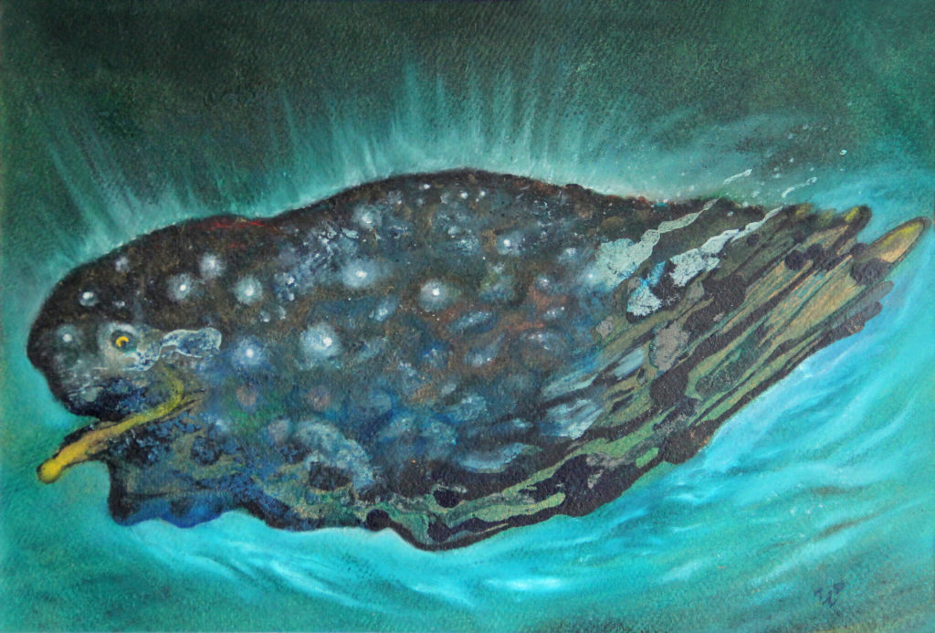 Veselý kytovec, 1994, 38 x 54 cm, olej na kartonu / k prodeji / č. 75