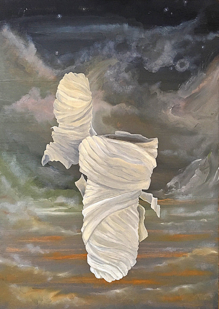 "Odtržení (2)", 1995, 55 x 39 cm, olej na dřevě / k prodeji / č. 262