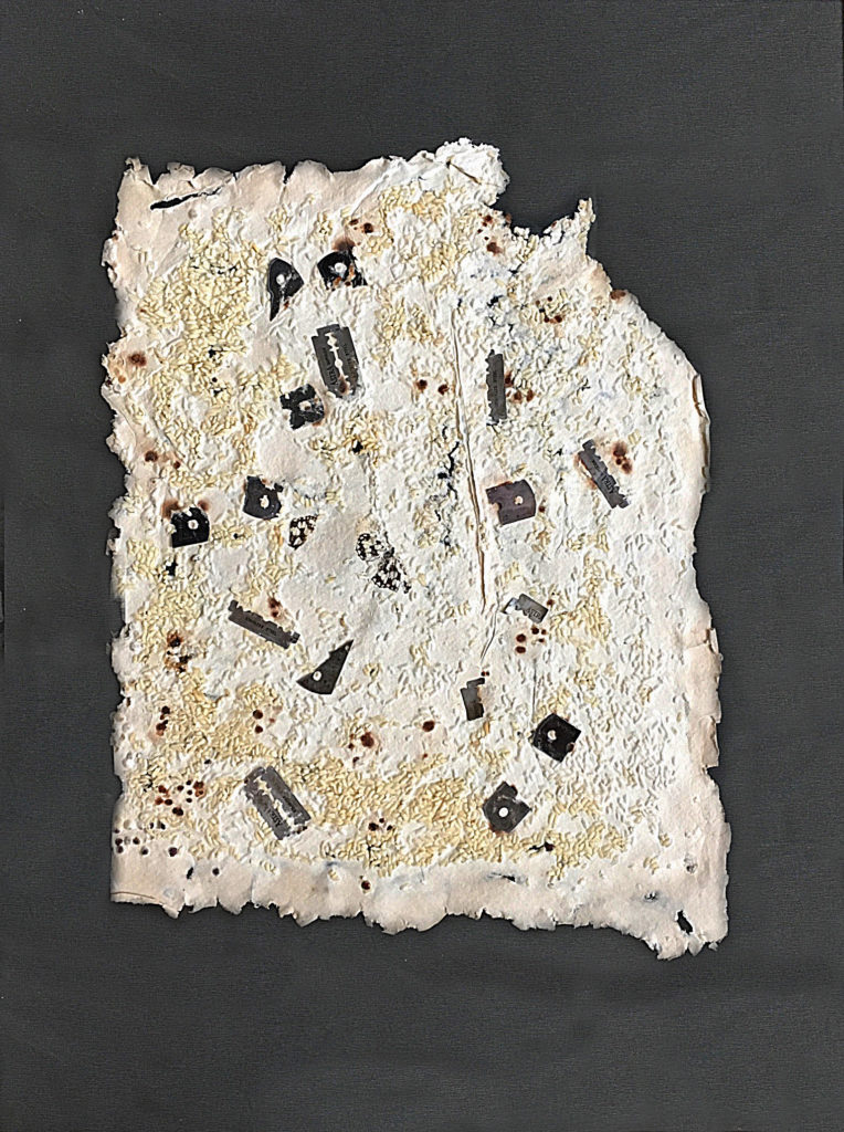 Žiletkový papír, 1993, 66 x 50 cm, koláž ze série Papíry / k prodeji / č. 264